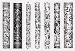 men’s arm sleeve, 1/18/70 Roman numeral, 8/31/62 Roman numeral tattoo idea