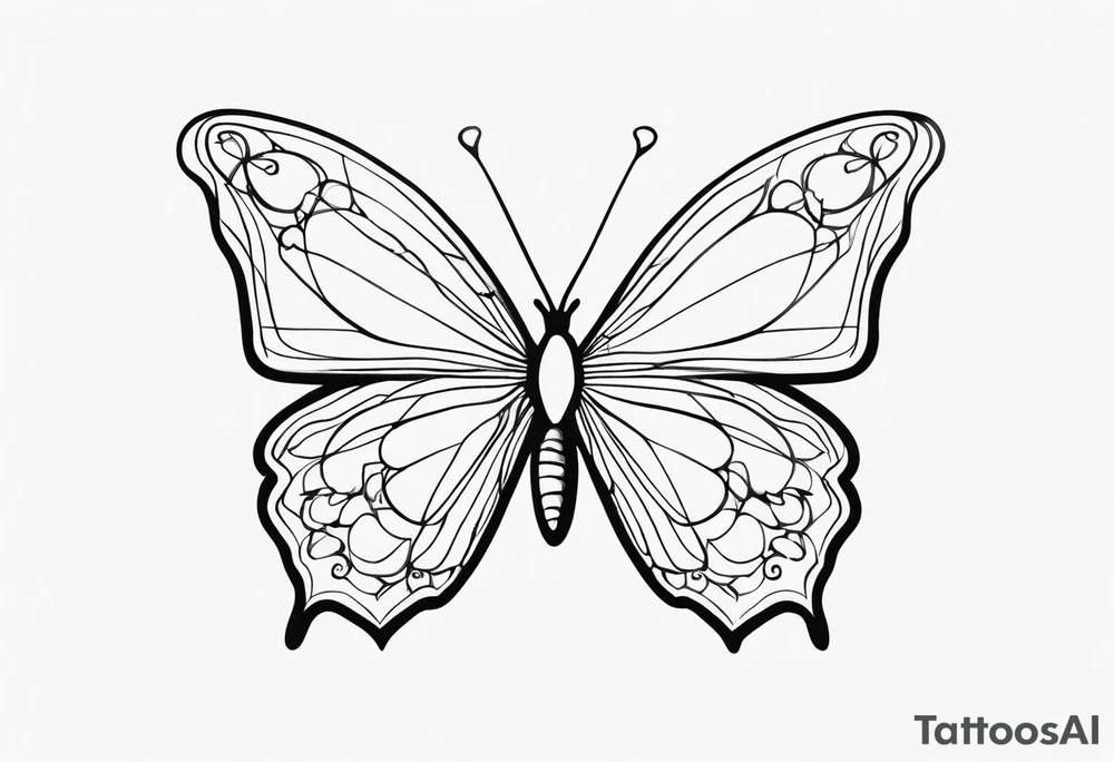 word N & S with butterfly tattoo idea