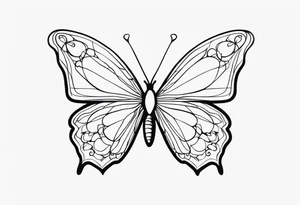 word N & S with butterfly tattoo idea