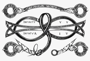 infinity loop with roman numeral IV on the line tattoo idea