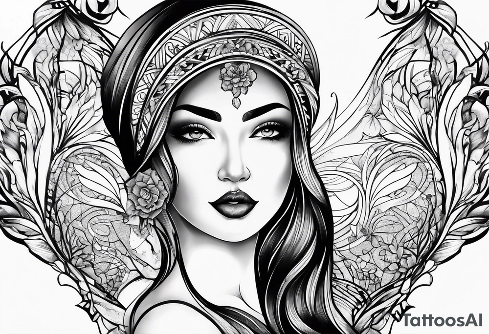 curved lines tattoo idea