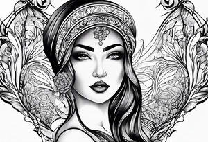 curved lines tattoo idea