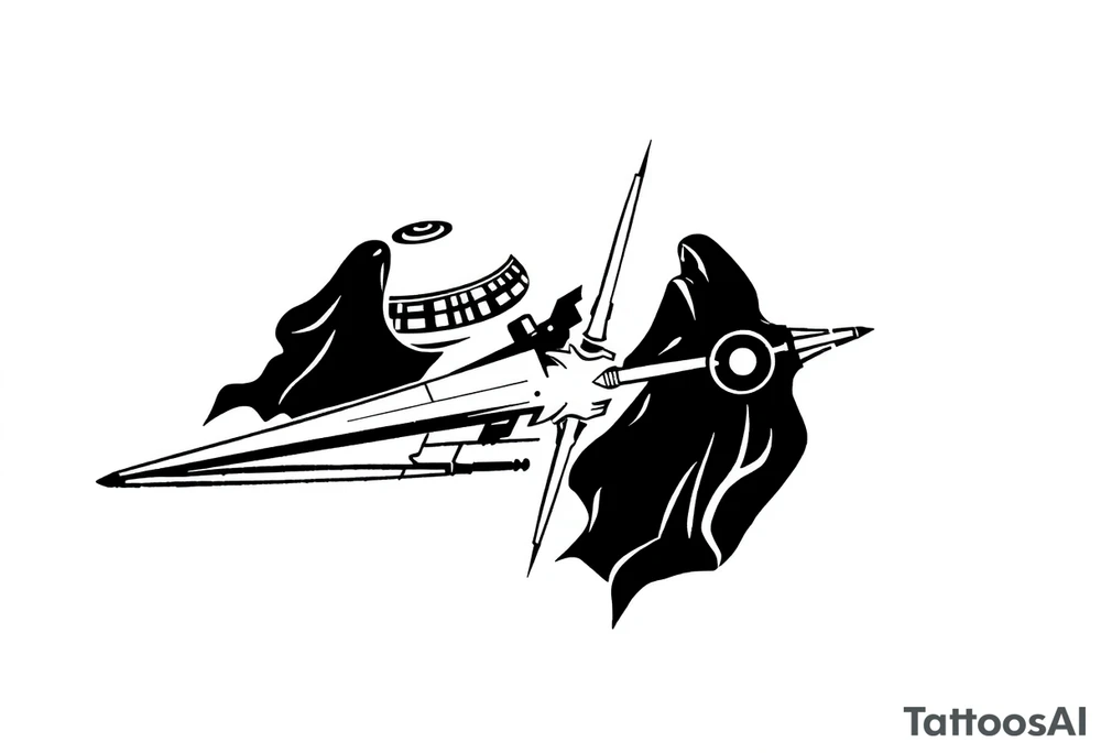 jedi vs sith star ship tattoo idea