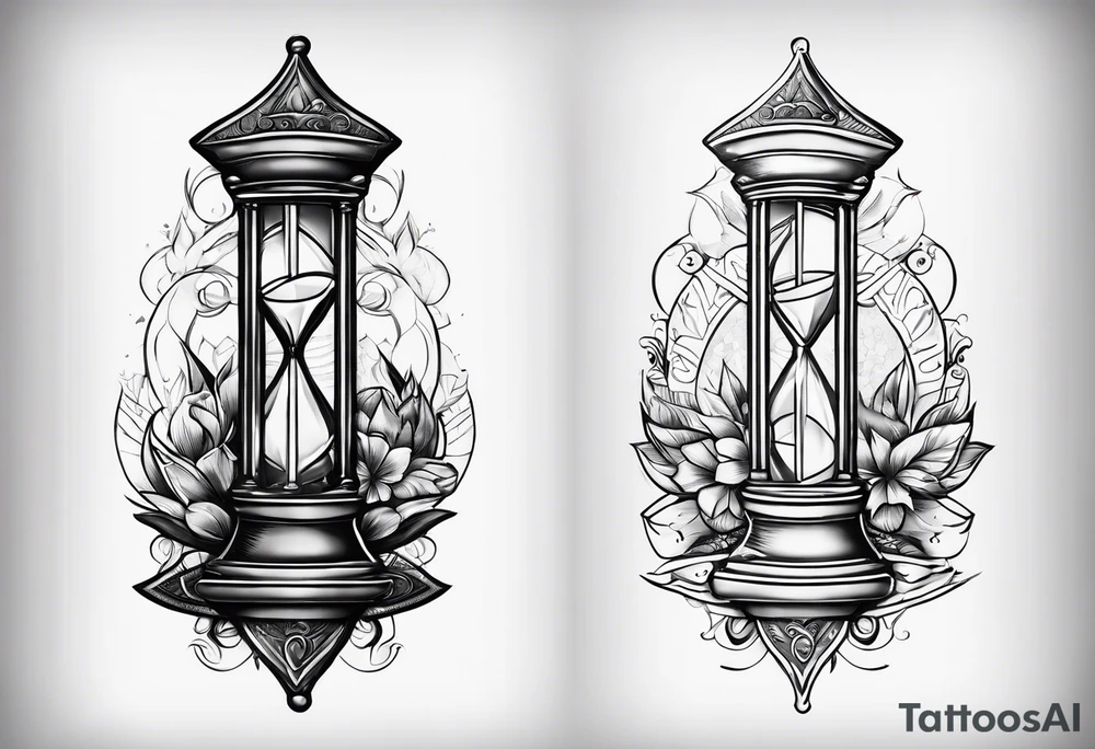 dagger with hour glass tattoo idea