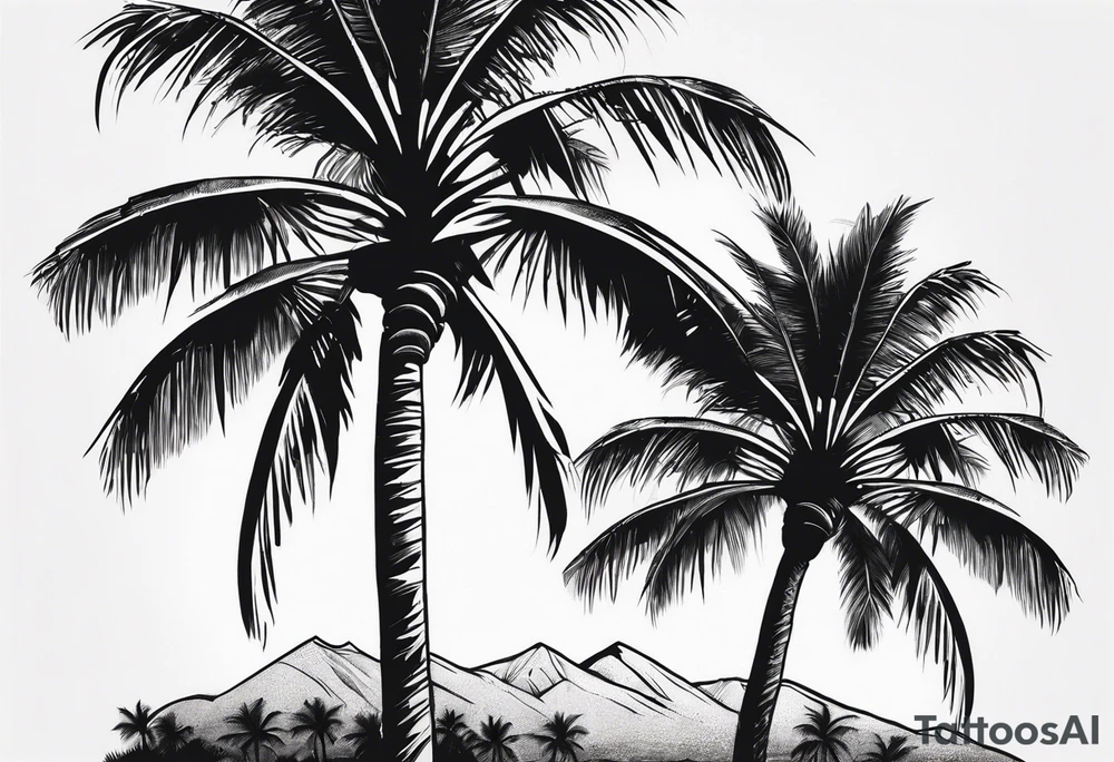Palm tree tricep tattoo idea
