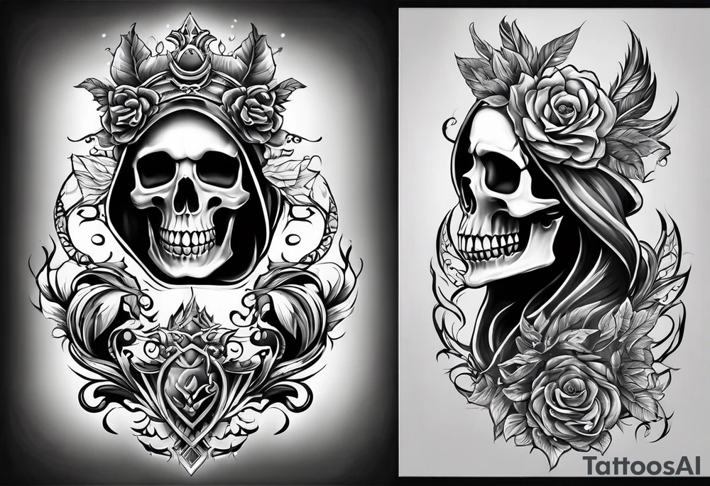 Skeleton made from fire tattoo idea