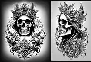 Skeleton made from fire tattoo idea