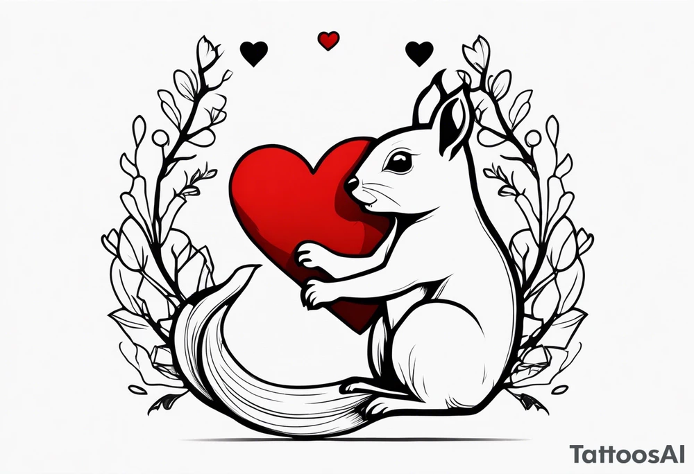 Heart with squirrel tattoo idea