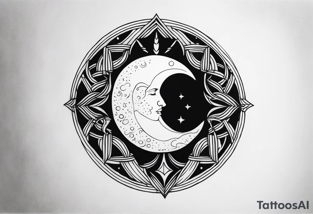 sacred moon tattoo idea