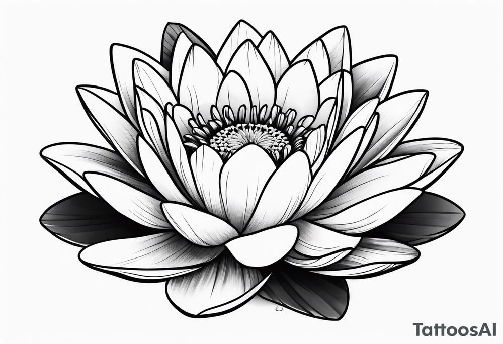 Water lily and Daisy minimalist tattoo idea