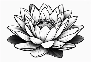 Water lily and Daisy minimalist tattoo idea