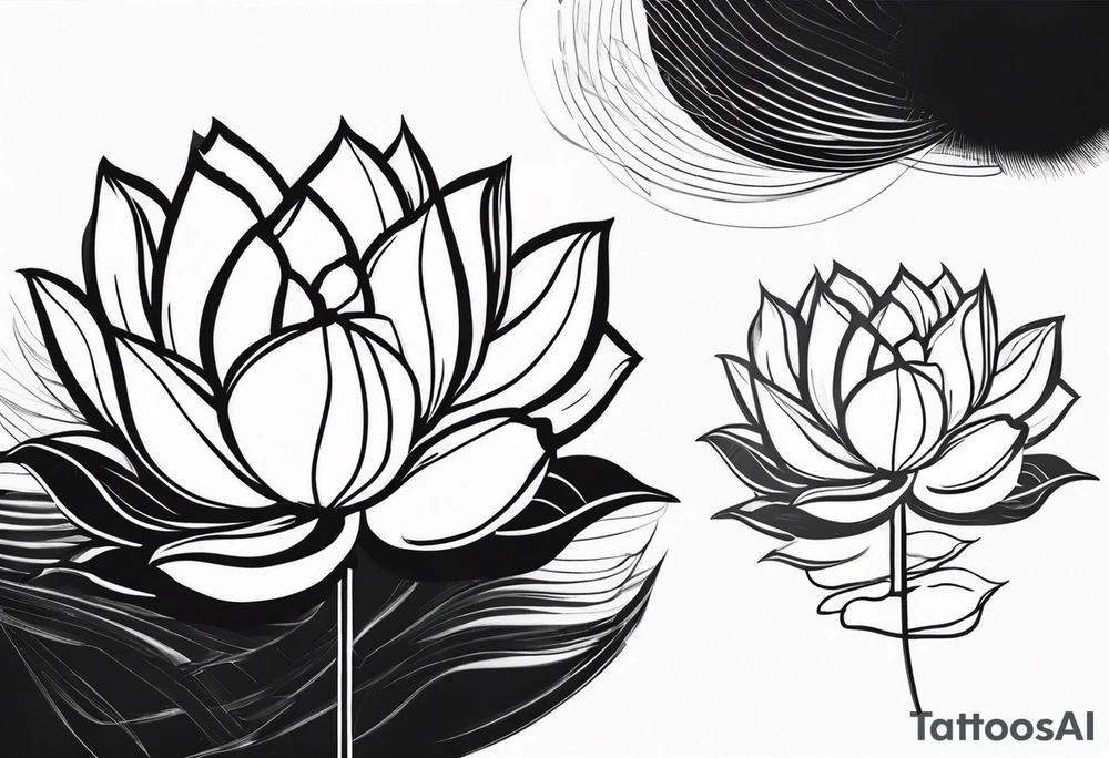 white lotus flower line tattoo tattoo idea
