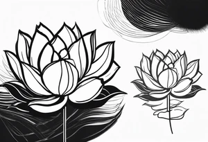 white lotus flower line tattoo tattoo idea