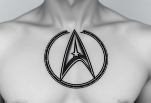 Star Trek Captain Kirk emblem on front left breast tattoo idea