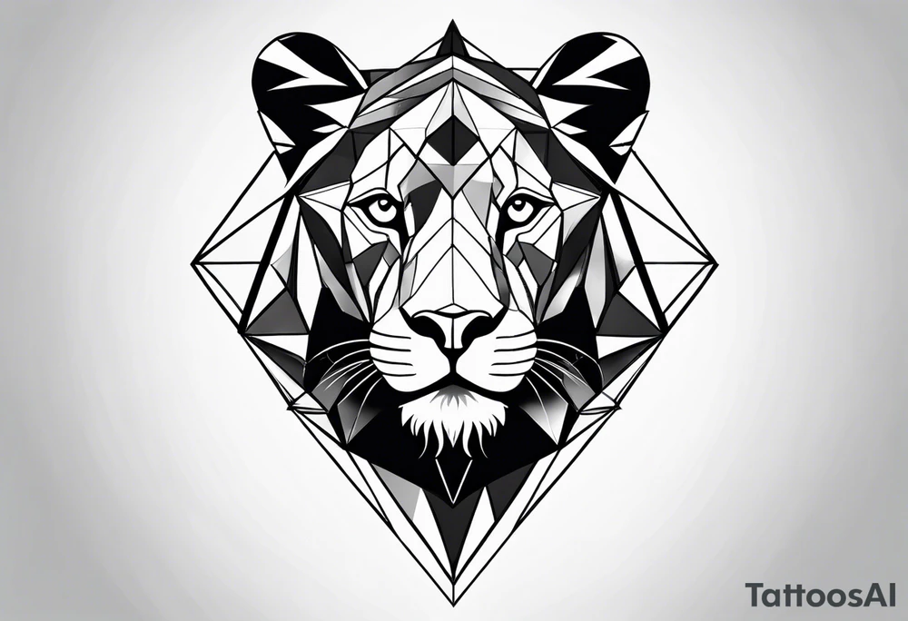 diamond in a lioness tattoo idea
