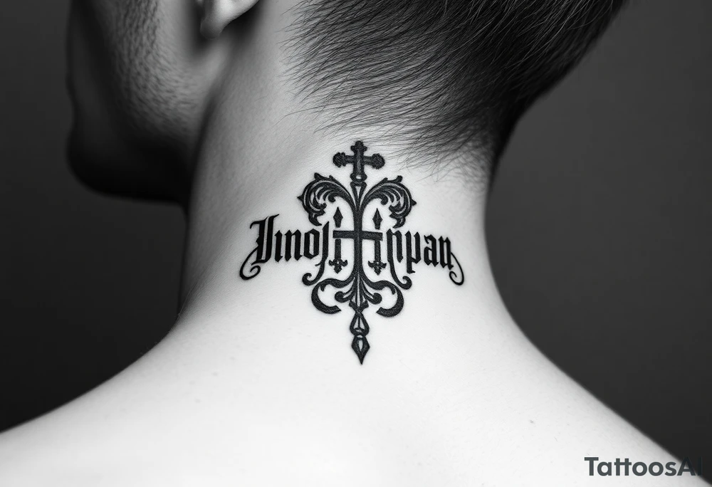cyrillic russian orthodox on the side of my left neck tattoo idea