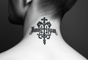 cyrillic russian orthodox on the side of my left neck tattoo idea