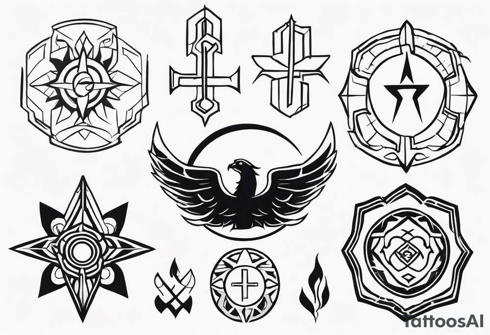 Combination of symbols of resilience and strength tattoo idea