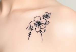 July December January birth flower diamond tattoo idea