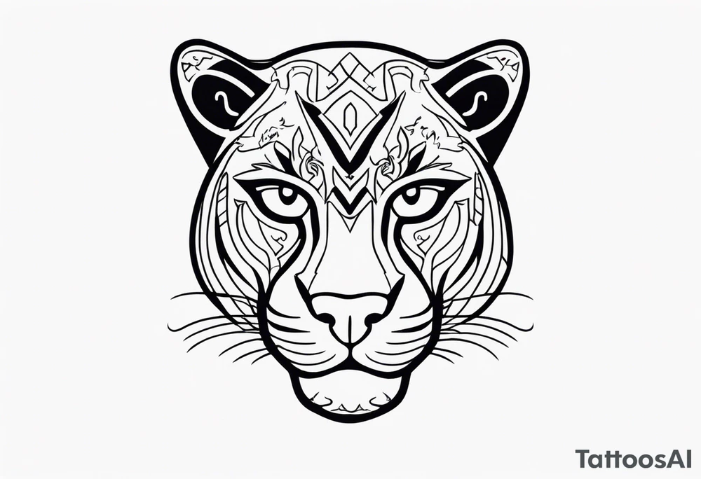 Panther with traditional tattoos tattoo idea