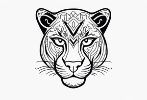 Panther with traditional tattoos tattoo idea
