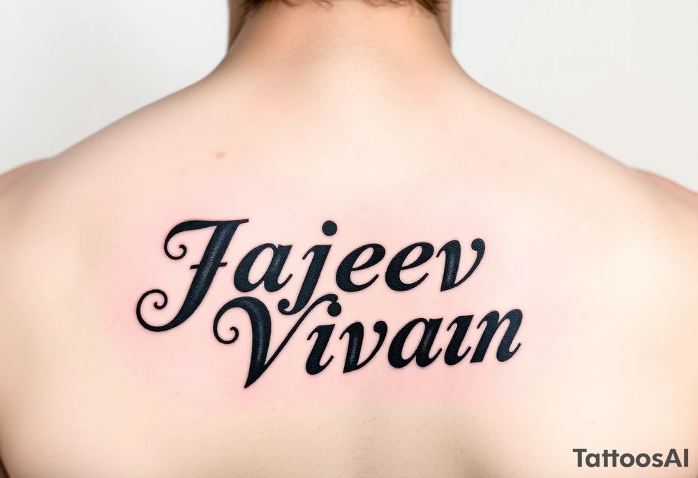 Merge Rajeev and Vivaan names together tattoo idea