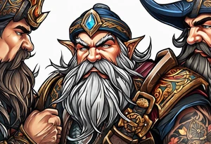 fighting dwarf tattoo idea