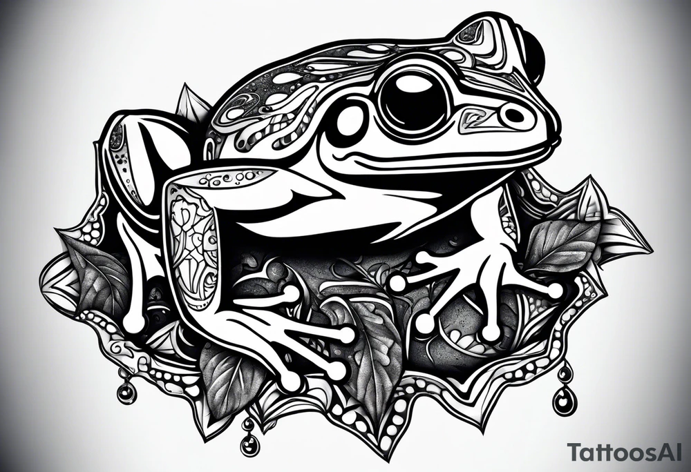 a psychedelic frog tattoo idea