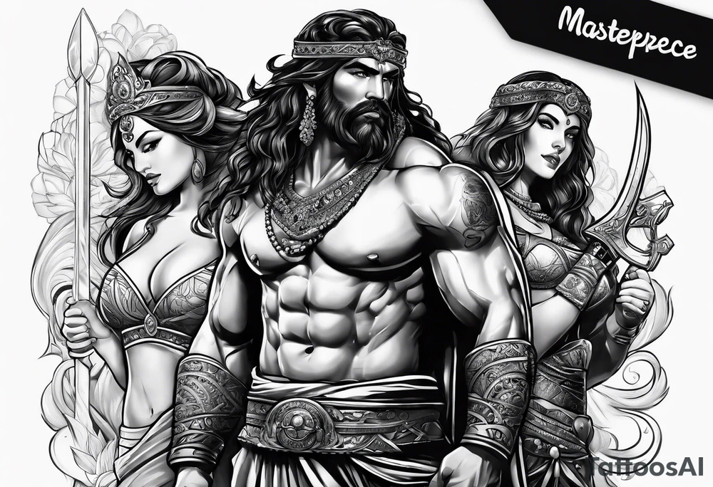samson and delilah tattoo idea