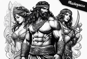 samson and delilah tattoo idea