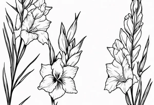 larkspur and gladiolas tattoo idea