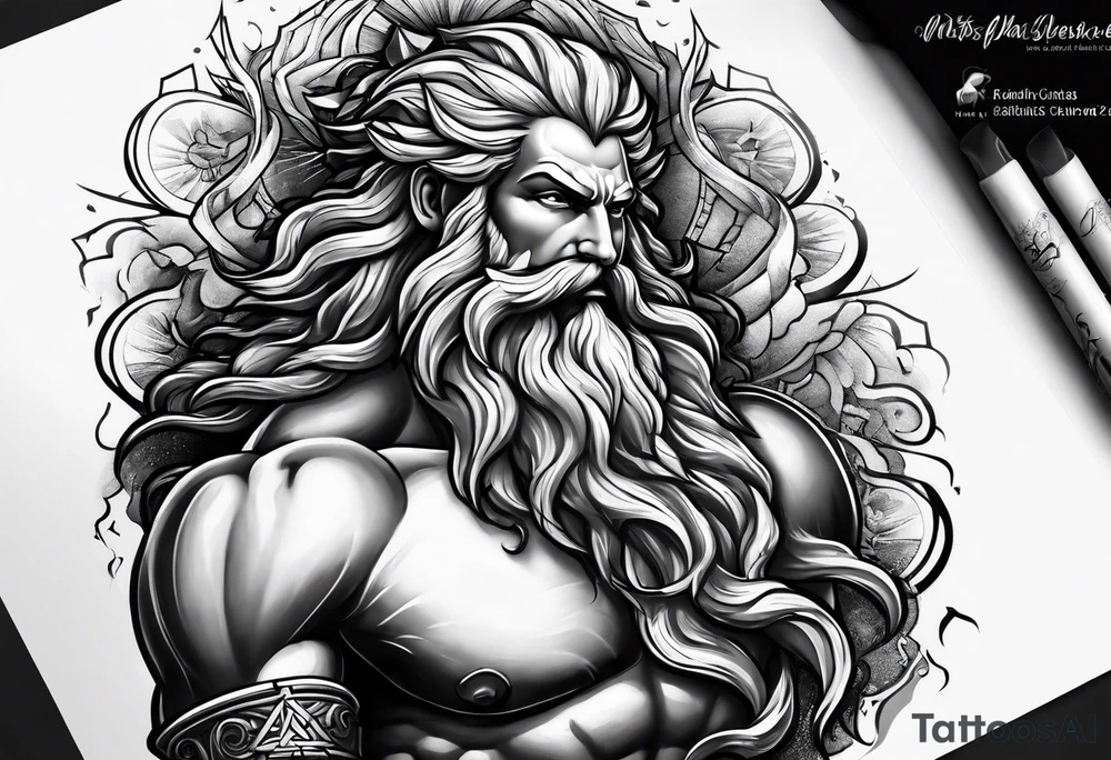 Zeus dominance Lightning strike tattoo idea