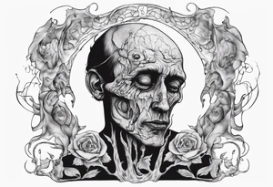 Man mourning the death of his former self. tattoo idea