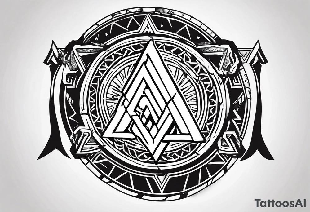 Valhalla berserker round shield axe
Valknut tattoo idea
