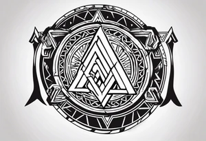 Valhalla berserker round shield axe
Valknut tattoo idea