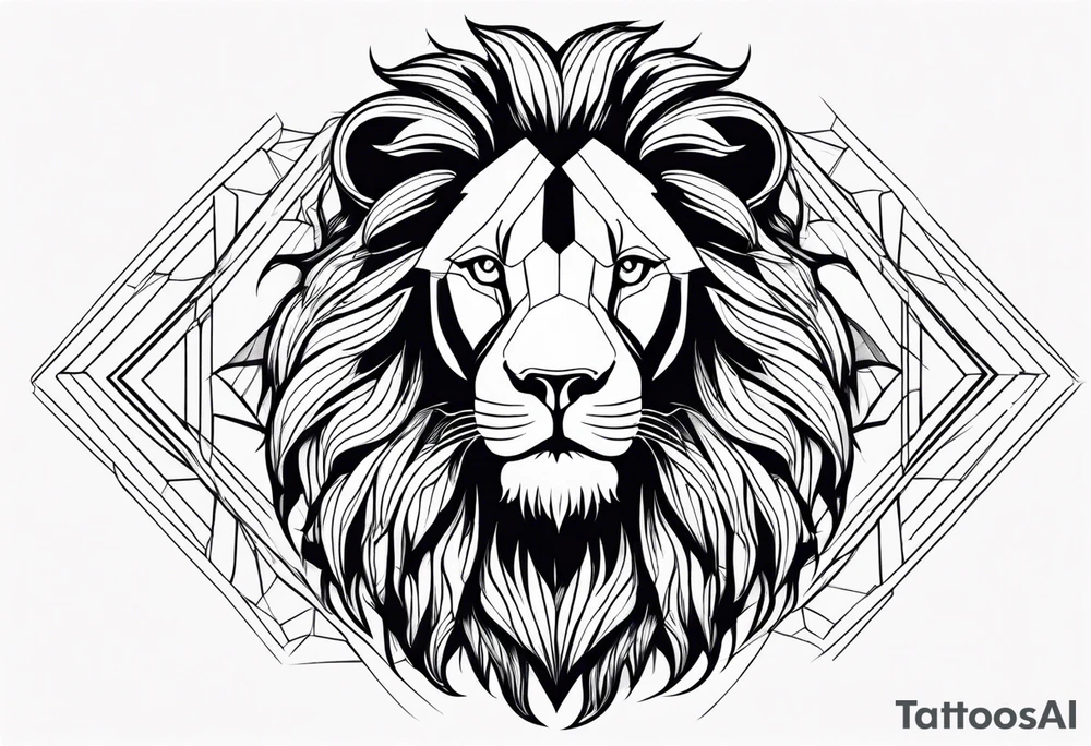 powerful majestic lion, close-up tattoo idea