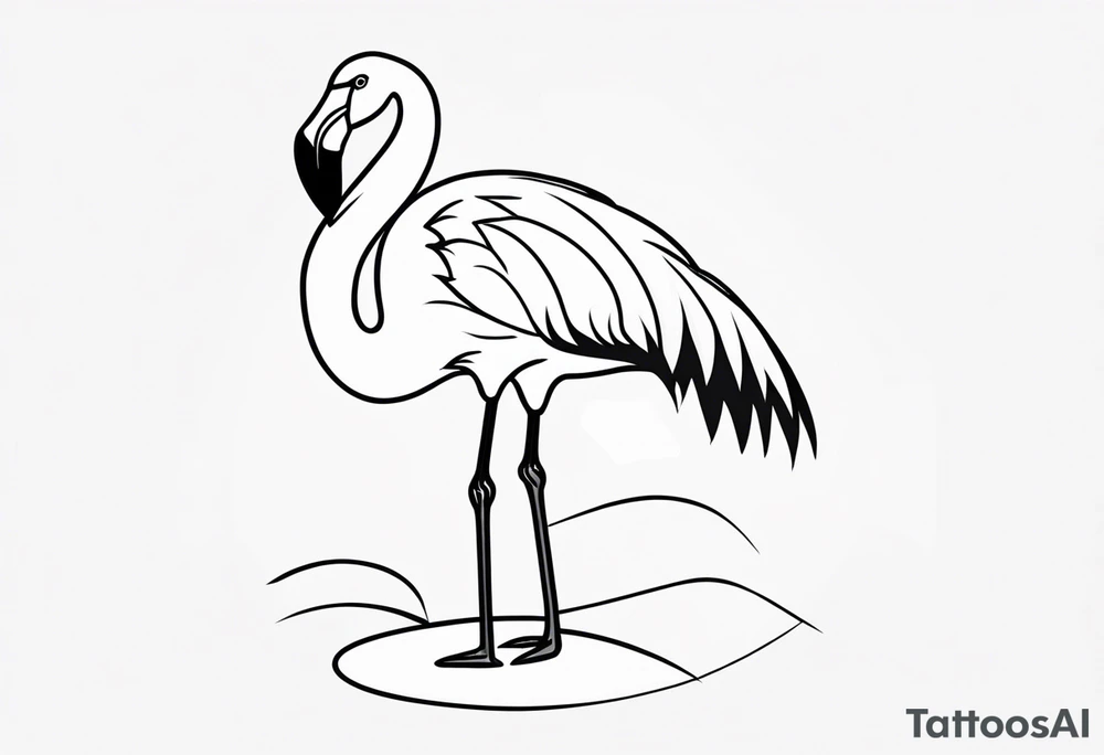 cute flamingo tattoo idea