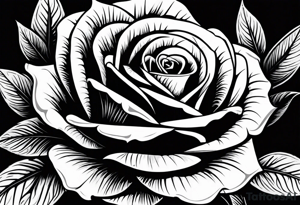 Rose in vampire teeth tattoo idea