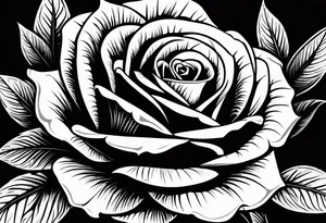 Rose in vampire teeth tattoo idea