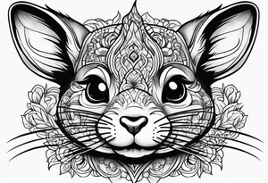 Cute lazy sassy Chinchilla tattoo idea