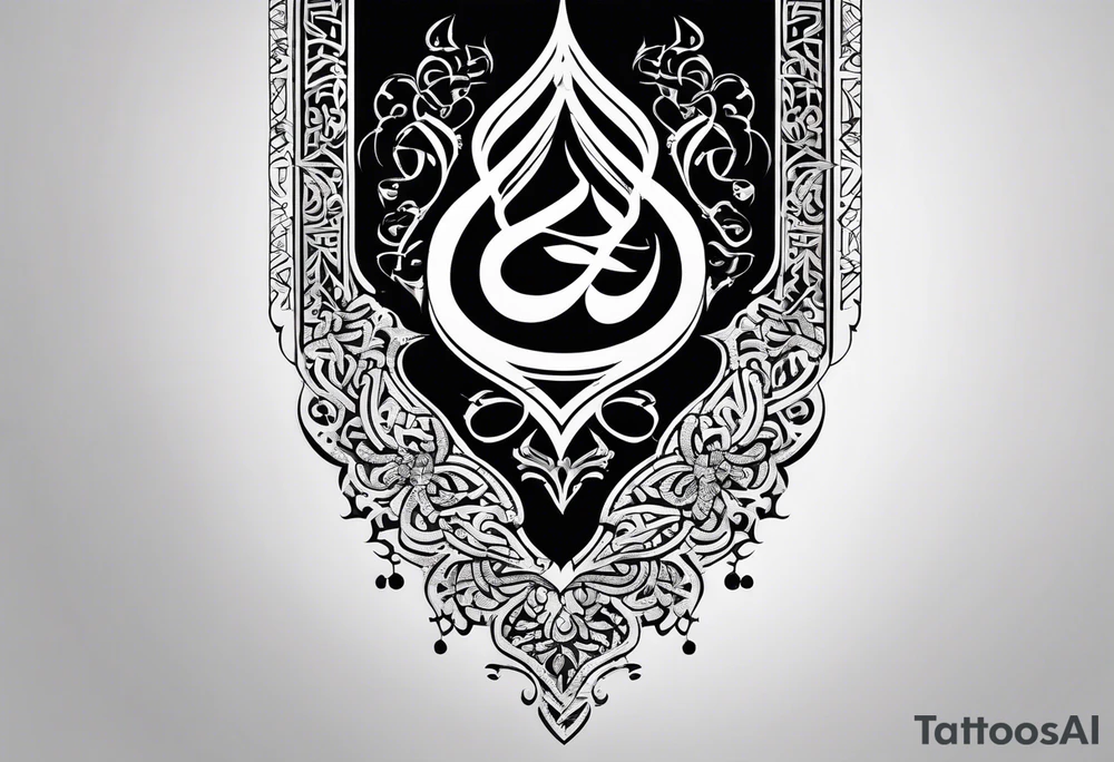 Arabic calligraphy in a straight sentence tattoo idea Arabic calligraphy in a straight sentence tattoo idea