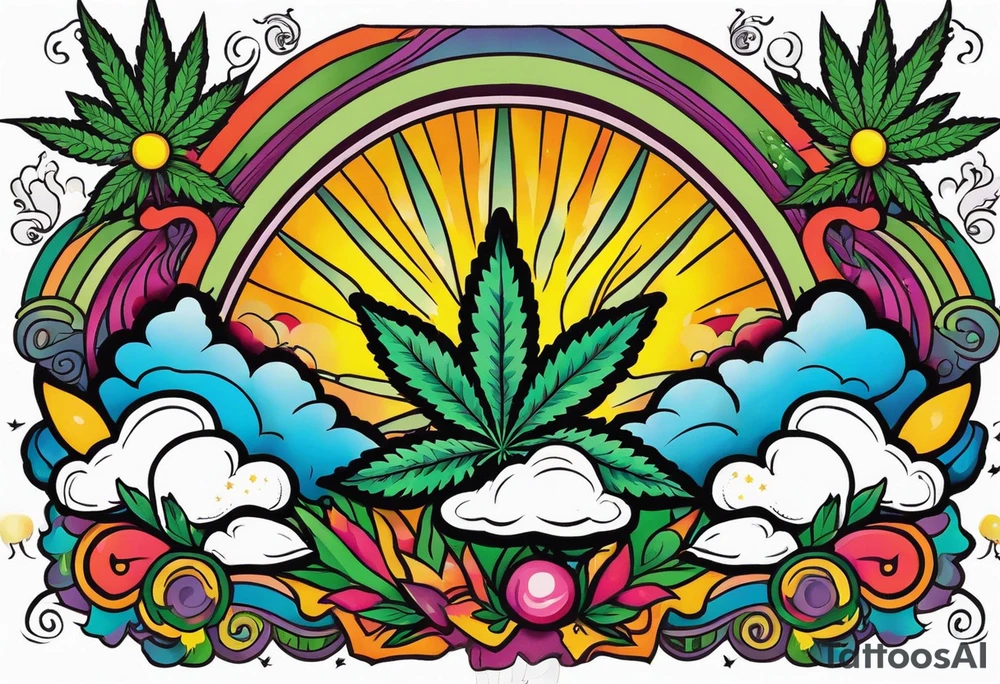 Marijuana and Psychedelic inspired tattoo tattoo idea