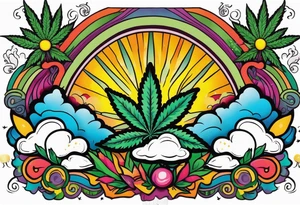 Marijuana and Psychedelic inspired tattoo tattoo idea