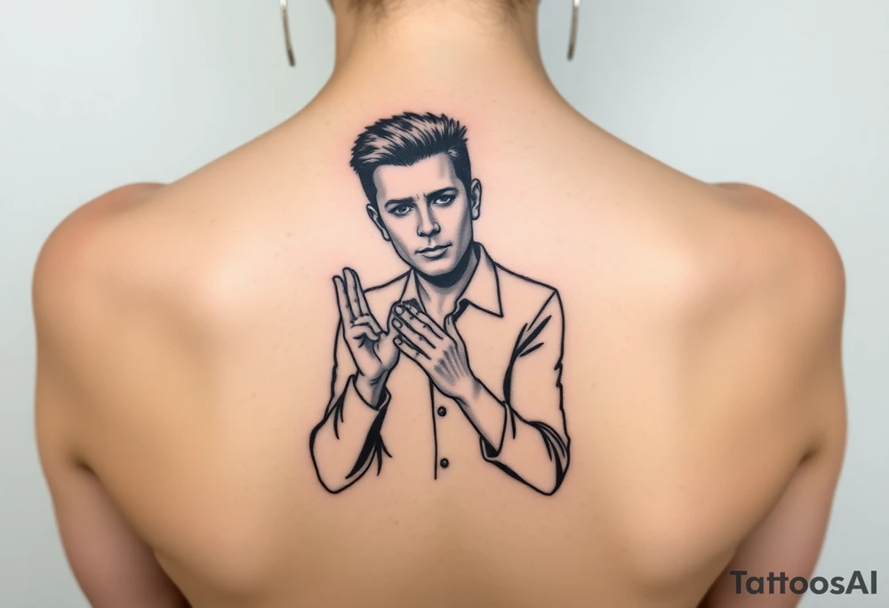 Rick Astley Never Gonna Give You Up Shaking Hands Left to Right Dance Pose tattoo idea