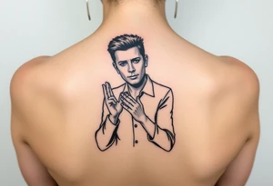 Rick Astley Never Gonna Give You Up Shaking Hands Left to Right Dance Pose tattoo idea