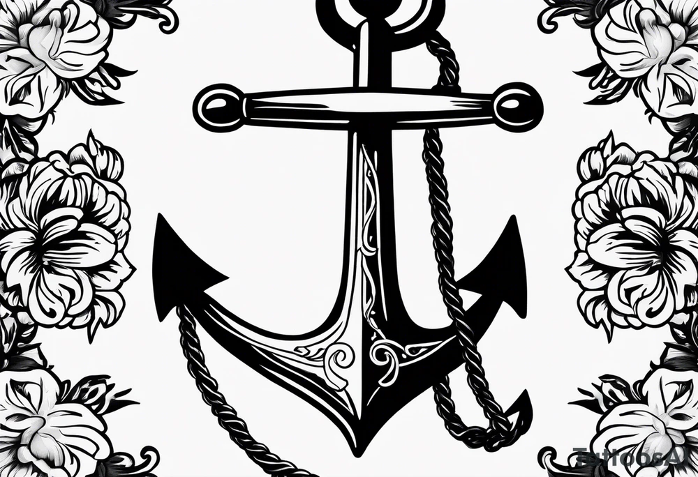 Traditional anchor tattoo idea