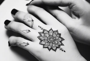 Single needle Thai henna finger tattoos tattoo idea