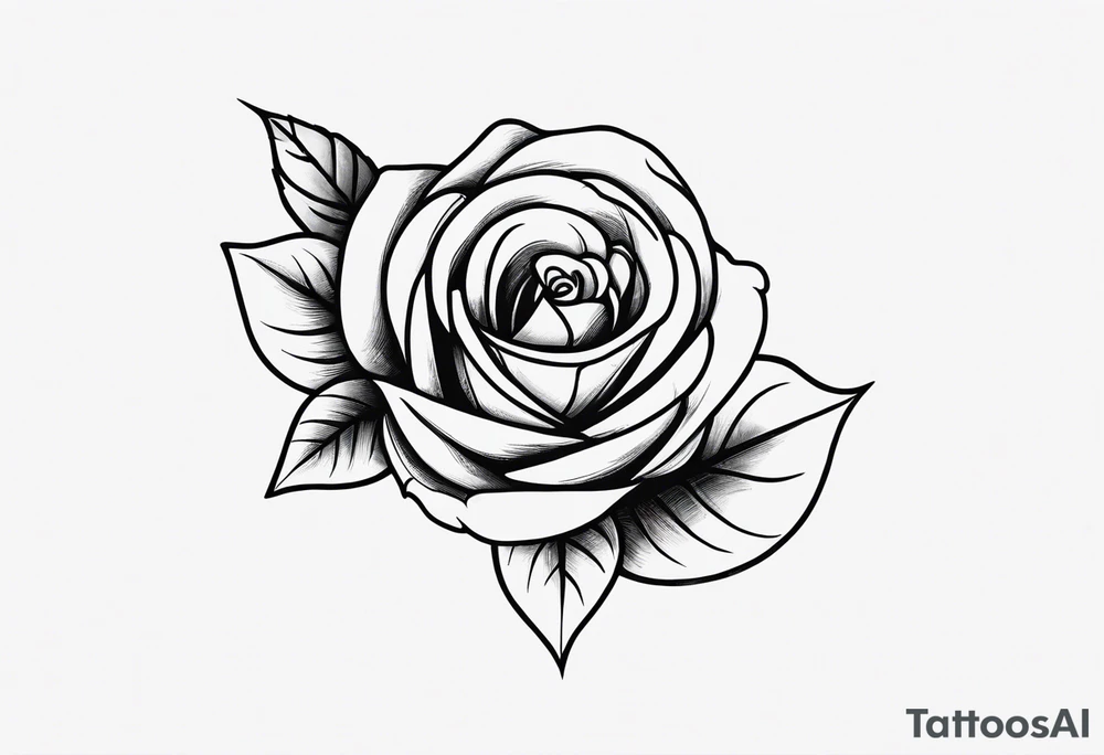 A black tattoo with a rose growing out of a gun bullet tattoo idea