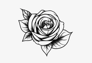 A black tattoo with a rose growing out of a gun bullet tattoo idea