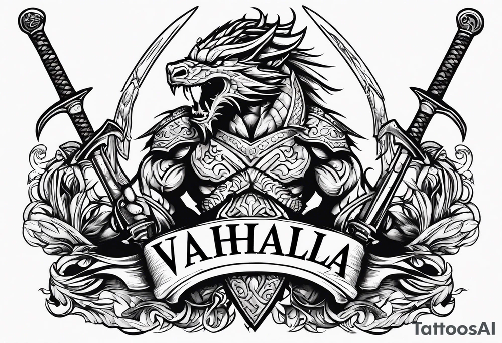 Valhalla  warrior soldier  Sword axe
 Dragon tattoo idea